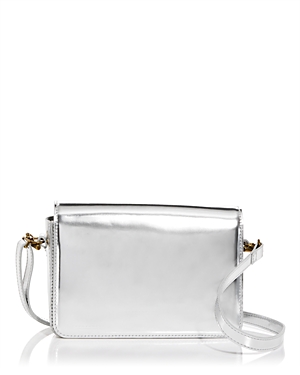 Madewell Toggle Metallic Leather Shoulder Bag In Silver
