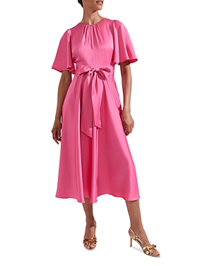 Hobbs London Orelia Midi Dress In Party Pink