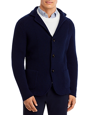 Maurizio Baldassari Merino Wool Barley Stitch Regular Fit Sweater Jacket