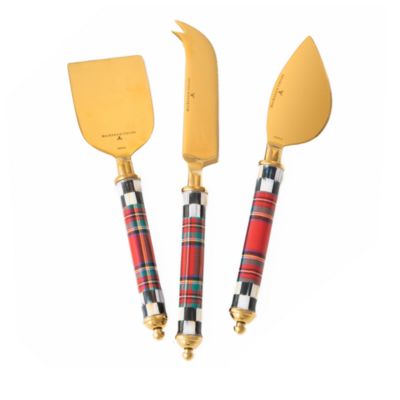 Tartan Gold 3-Piece Cheese Knife Set