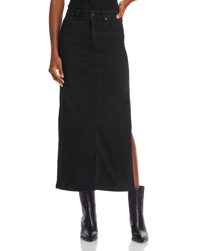 AQUA Denim Midi Skirt - 100% Exclusive | Bloomingdale's
