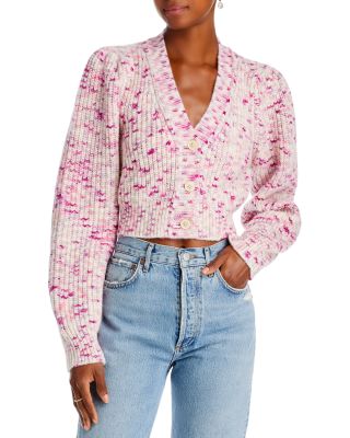 Loveshackfancy Avignon Cropped Cardigan In Berry Medley ModeSens
