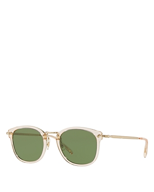 Oliver Peoples Square Sunglasses, 49mm In Tan/green Solid