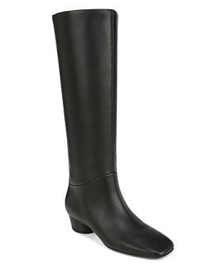 Vince Women's Ramona Square Toe Mid Heel Riding Boots In Black