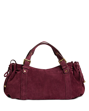 Gerard Darel 24h Suede Handbag In Purple