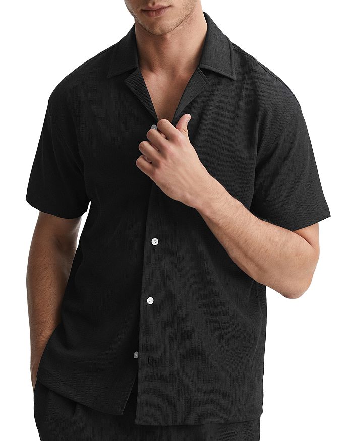 REISS - Darcy Regular Fit Textured Cuban Shirt