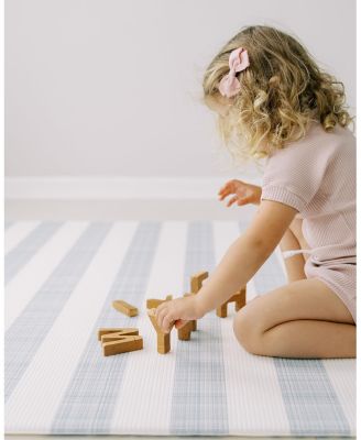  Reversible Baby PlayMat - Emerson Ikat + Jack Stripe Design – Soft, Non-Toxic Foam – Waterproof, Easy to Clean