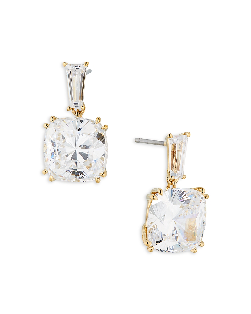 NADRI A LA CARTE CUSHION DROP EARRINGS IN RHODIUM PLATED OR 18K GOLD PLATED