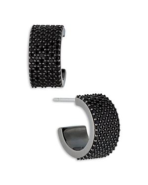 Nadri Disco Chunky Pave Hoop Earrings In Black