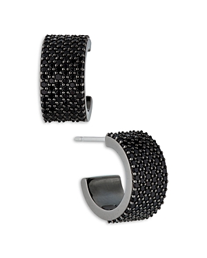 NADRI DISCO CHUNKY PAVE HOOP EARRINGS