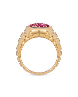 18K Yellow Gold Timo Ruby & Diamond Pav&eacute; Ring