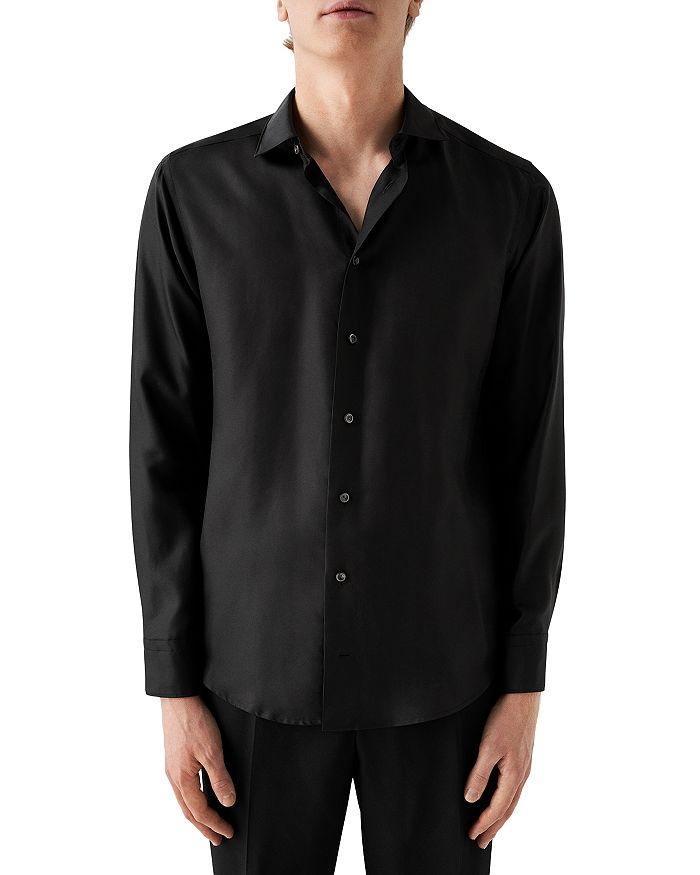 Slim fit best sale silk shirt