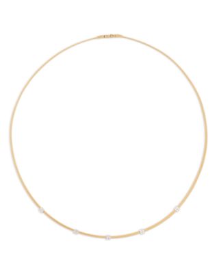 18K White & Yellow Gold Masai Diamond Collar Necklace, 16.5"