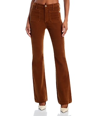 Shop Ag Anisten Patch Pocket High Rise Bootcut Jeans In Caramel