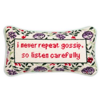 Furbish Studio - Gossip Needlepoint Decorative Pillow