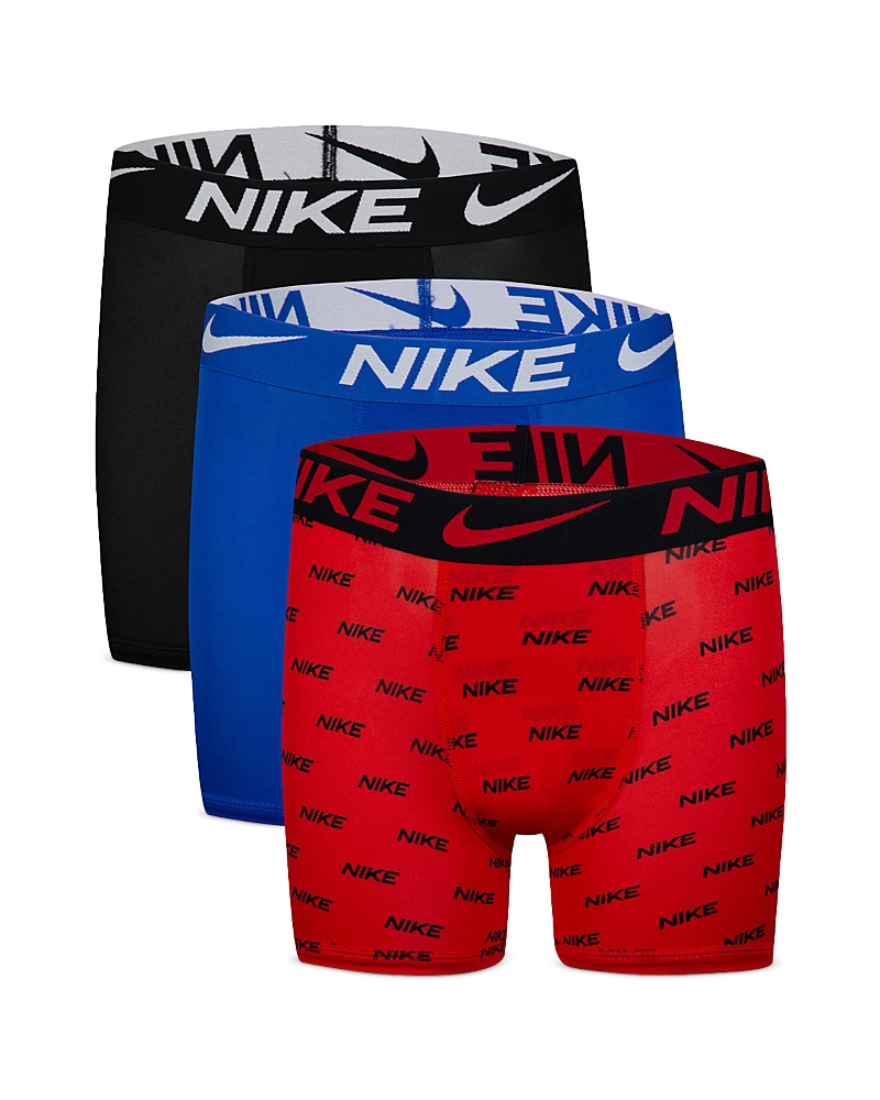Nike Boys' 3 Pack Essential Boxer Briefs - Little Kid, Big Kid In University Red/black