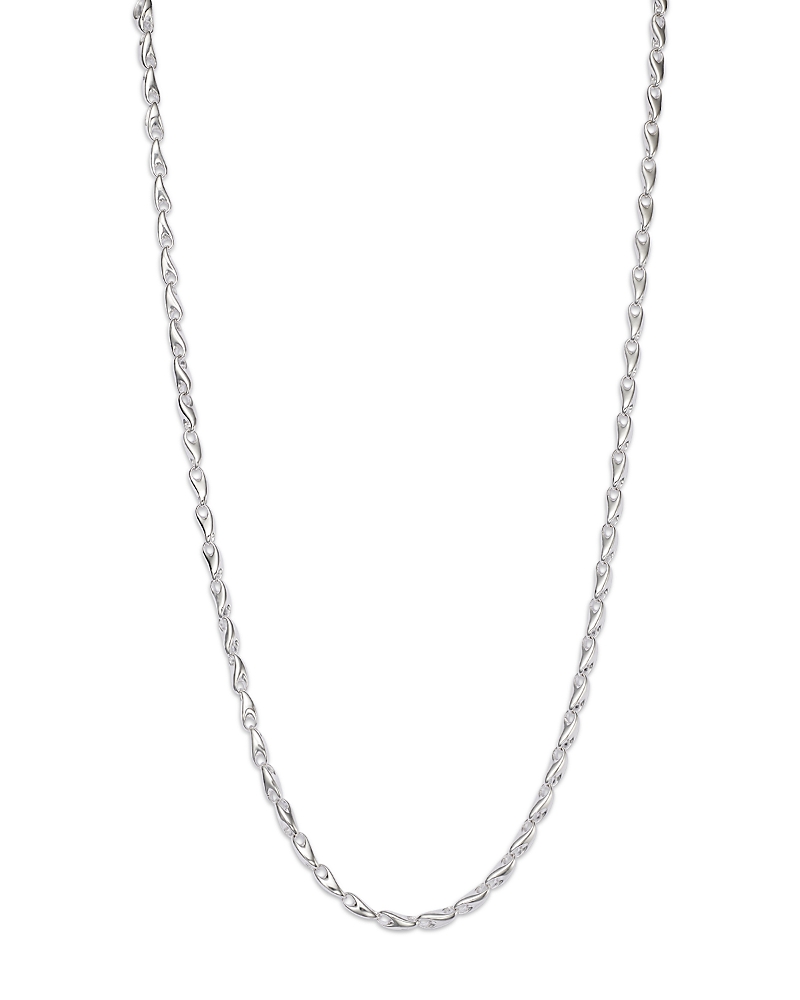Georg Jensen Sterling Silver Reflect Slim Link Statement Necklace, 21.65 In Silver