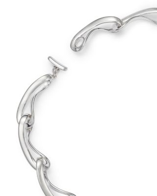 Sterling Silver Infinity Link Collar Necklace, 16.93"
