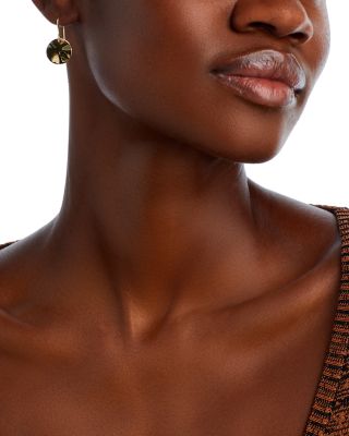 18K Gold Wavy Disc Earrings