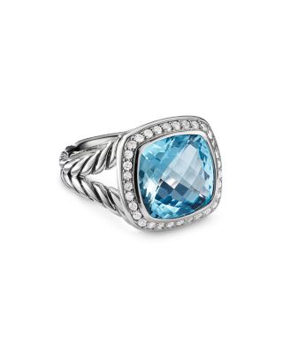 David Yurman - David Yurman Albion Ring with Blue Topaz and Diamonds