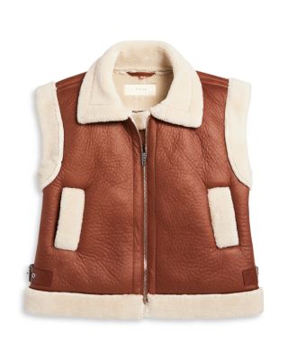 BLANKNYC - Girls' Faux Leather & Faux Sherpa Trimmed Vest - Big Kid