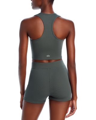 Alo Yoga Goddess Ribbed Cropped Racerback Tank & High Waist Ribbed
