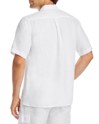 Short Sleeved Solid Linen Shirt