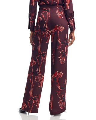 Floral Straight Leg Crepe Pants