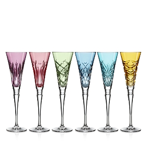 Waterford Winter Wonders Set Of 6 Crystal Flutes In Multi