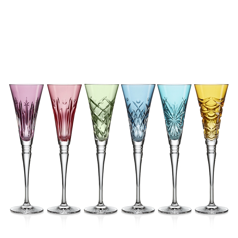 Waterford Winter Wonders Colored Flutes, Set Of 6