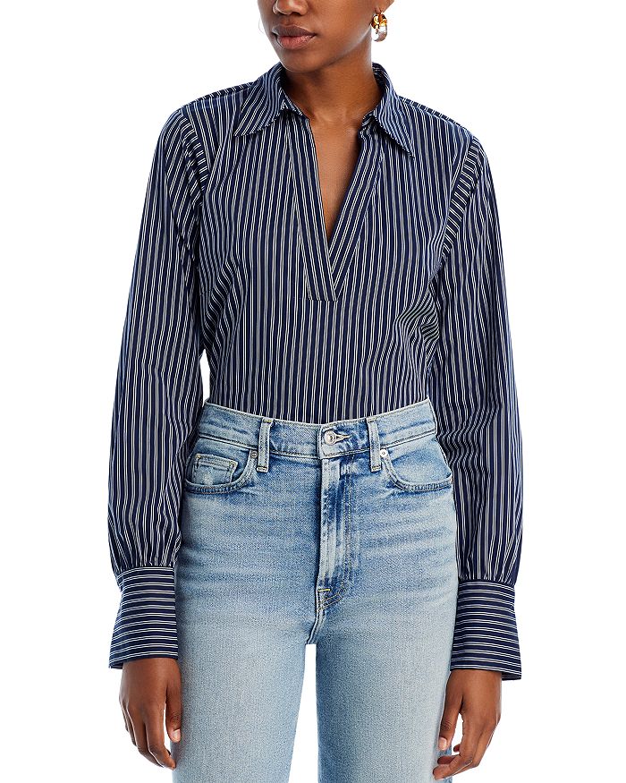 AQUA Poplin Striped Shirt - 100% Exclusive | Bloomingdale's