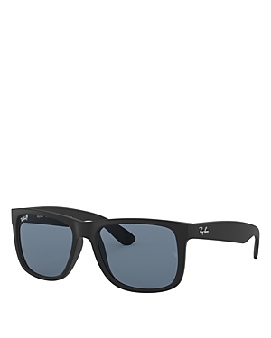 Shop Ray Ban Ray-ban Justin Square Sunglasses, 54mm In Black/blue Solid
