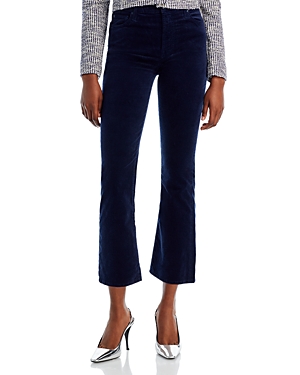 7 For All Mankind High Waist Slim Kick Flare Velvet Pants In Blue