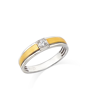 Bloomingdale's Men's Diamond Band In 14k White & Yellow Gold, 0.20 Ct. T.w. In Gold/white