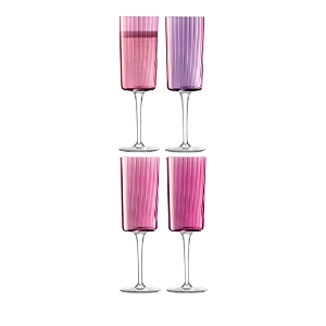 Lsa Gems Champagne Flute, Set Of 4 In Pink