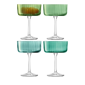 Shop Lsa Gems Champagne Cocktail Glass, Set Of 4 In Jade