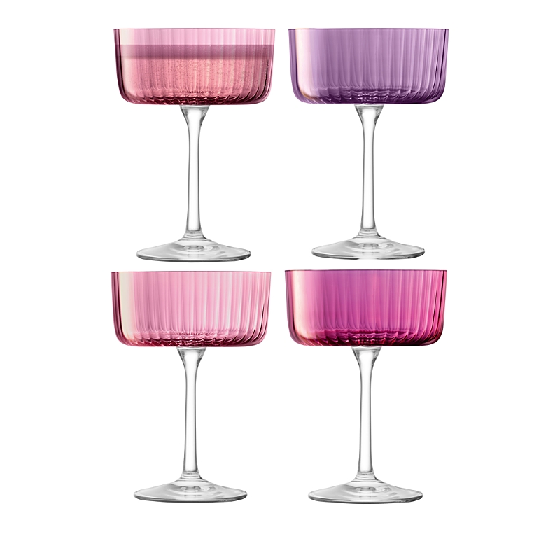 Lsa Gems Champagne/cocktail Glasses, Set Of 4 In Garnet