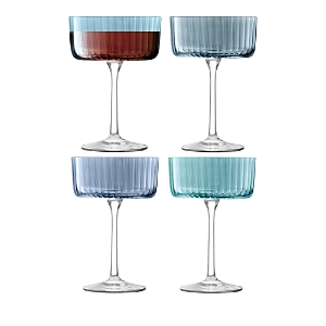 Lsa Gems Champagne Cocktail Glass, Set Of 4 In Sapphire