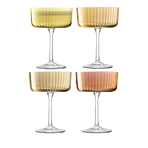 Lsa Gems Champagne Cocktail Glass, Set Of 4 In Gold