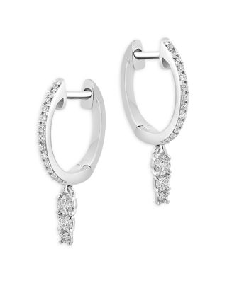 Bloomingdale's Fine Collection Diamond Drop Hoop Earrings in 14K White Gold, 0.25 ct. t. w.