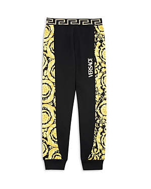 Versace Boys' Barocco Jogger Trousers - Big Kid In Black/gold