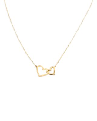 Bloomingdale's Fine Collection - Interlocking Heart Pendant Necklace in 14K Yellow Gold, 18"