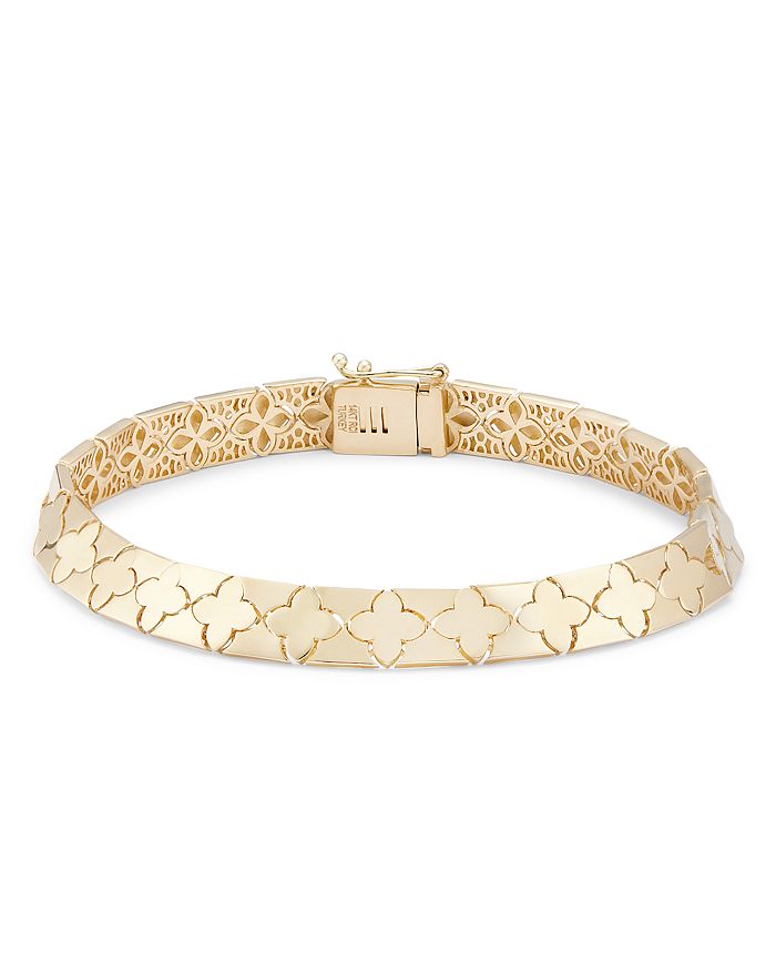 Bloomingdale's Fine Collection Flower Link Bracelet in 14K Yellow Gold