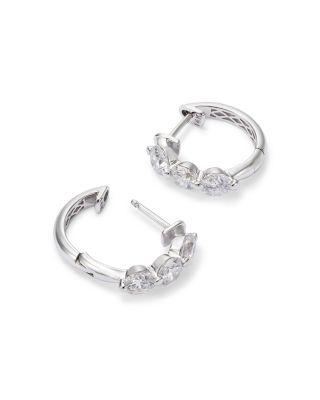 Diamond Hoop Earrings in 14K White Gold, 1.50 tcw
