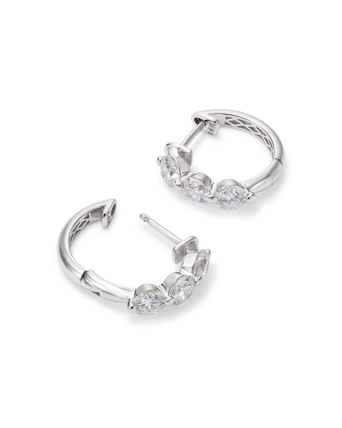 Diamond Hoop Earrings 14K White Gold, 0.5-1.5 tcw