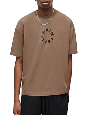 Allsaints Tierra Logo Graphic Tee In Chai Brown