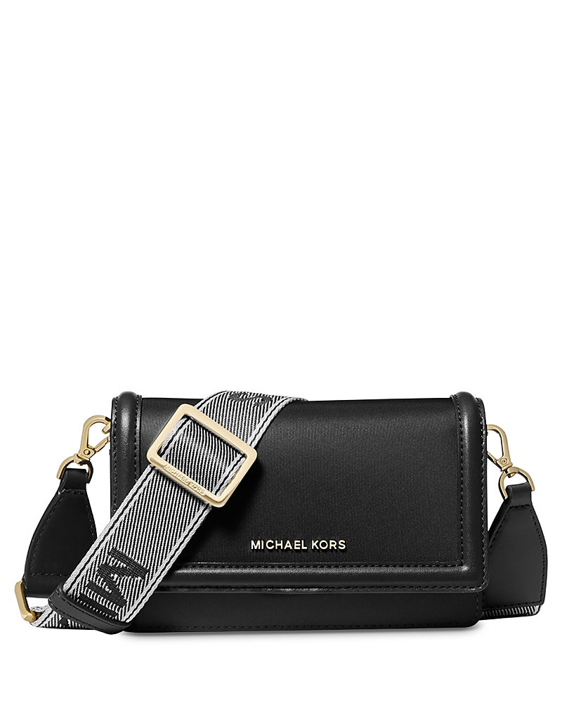 Michael Kors Jet Set Small Nylon Gabardine Smartphone Crossbody Bag In Black