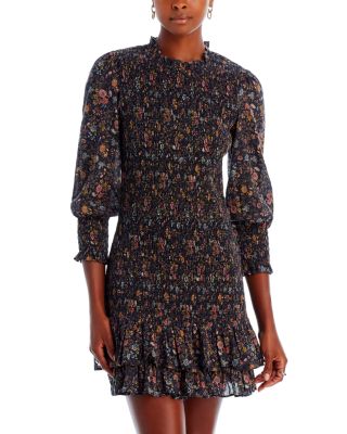 Veronica Beard Burma Wrap-Effect Floral-Print Long Sleeve buy Mini Dress 14