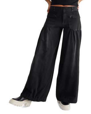 Free People Lotus Mid Rise Balloon Jeans in Smoke Show