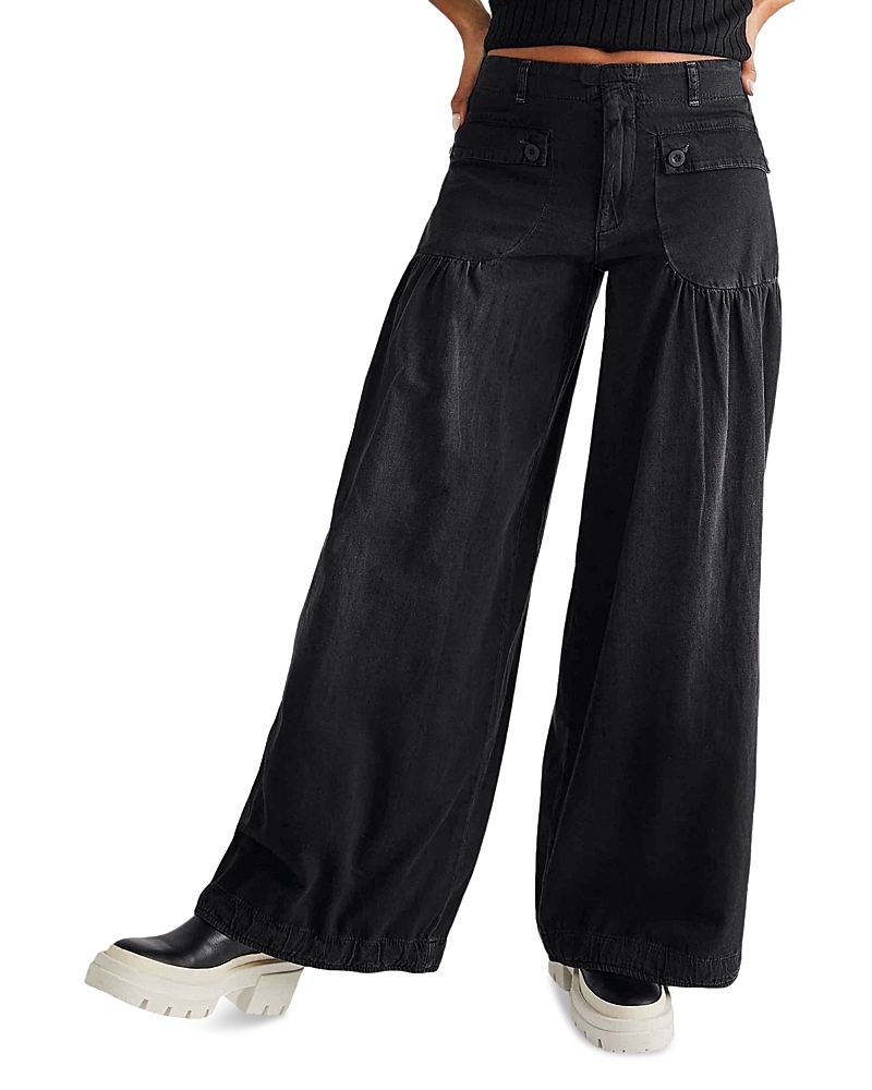 Free People Lotus Mid Rise Balloon Jeans in Smoke Show